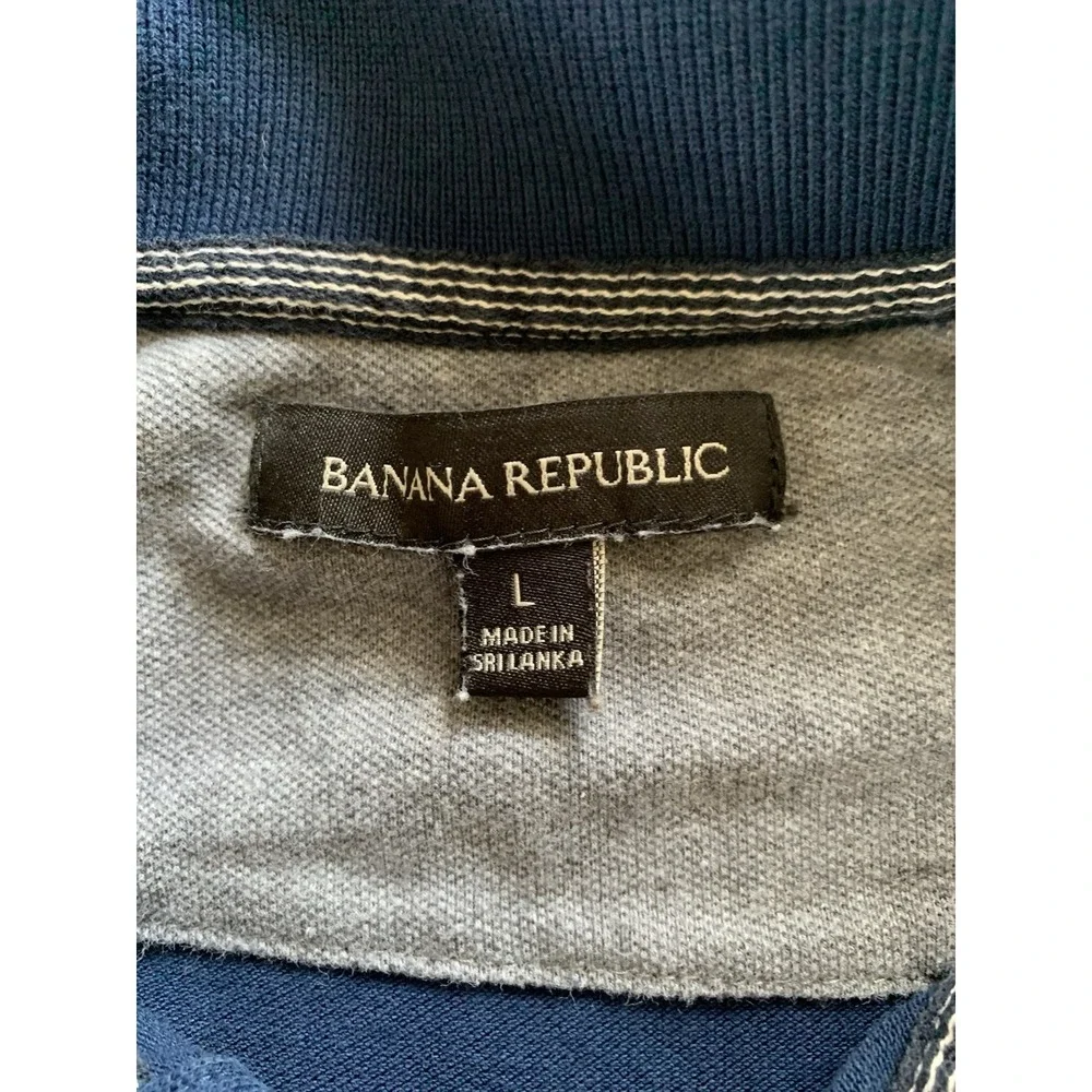 Banana Republic Polo Short Sleeve Shirt Men Large Blue